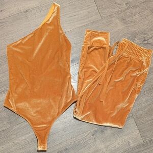 Fabletics Gigi Velour One-Shoulder Jogger Jumpsuit